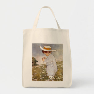 Tote Bag Enfant Antique Cueillant des Marguerites Bessie Pe