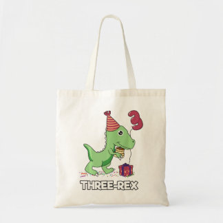 Tote Bag Enfant de 3 ans Anniversaire Dinosaur Enfants de 3