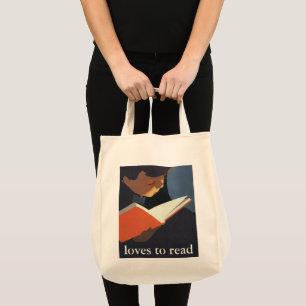 Tote Bag Enfant Vintage lisant un livre de la bibliothèque