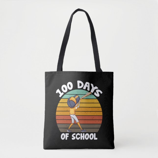 Tote Bag Enfants 100 Jours D'Écoles Garçons 100E Jour Baseb (Devant)