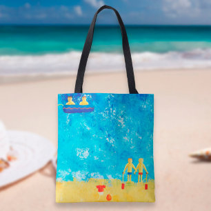 Tote Bag Enfants au bord de la mer Moderne Plage
