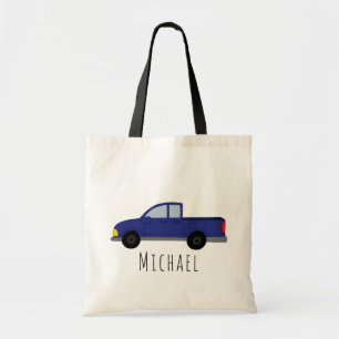 Tote Bag Enfants Cute Boys Blue Pickup Truck Nom du dessin