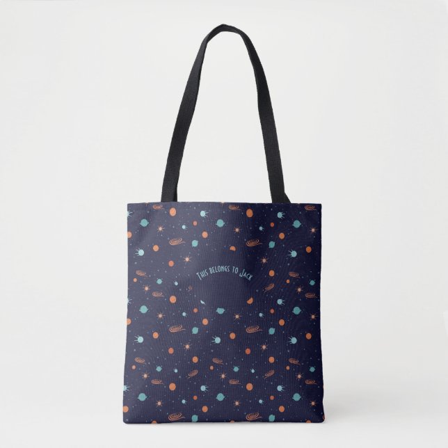 Tote Bag Enfants Espace Profond Tir Stars Planètes Trous No (Devant)