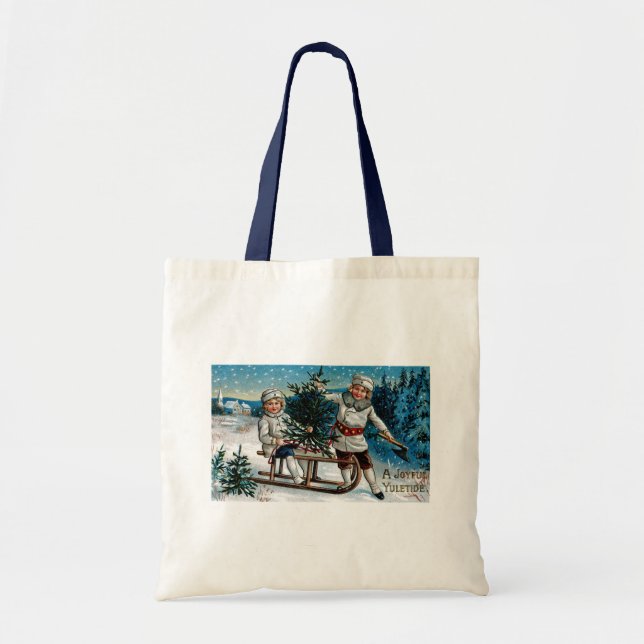 Tote Bag Enfants faisant de la luge (Devant)