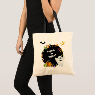 Tote Bag Enfants fantômes Halloween Tricoter ou traiter