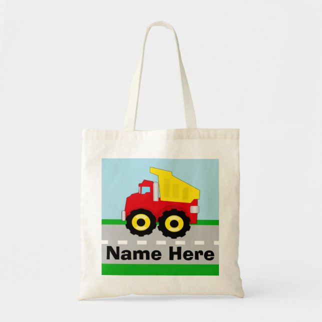 Tote Bag Enfants garçons Construction Dumptruck Personnalis (Devant)