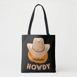 Tote Bag Enfants Howdy Cowboy Citrouille Garçons Filles Hom