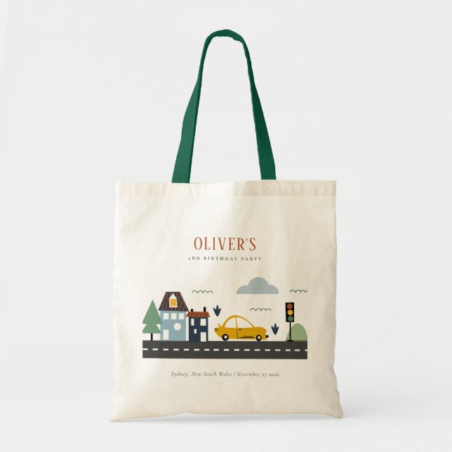 Tote Bag Enfants mignons Véhicule Urbain Voiture Route N'im (Devant)