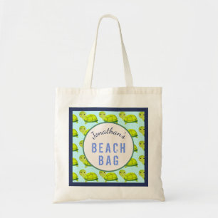 Tote Bag Enfants Nom personnalisé Cute Turtles Beach