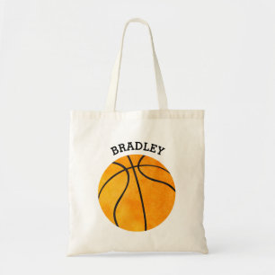 Tote Bag Enfants personnalisés Orange Basketball Garçons de