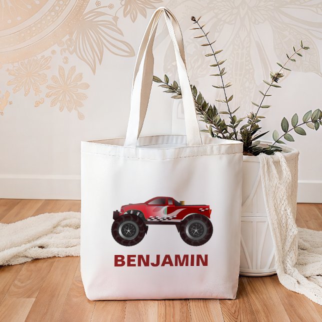 Tote Bag Enfants rouges de camion de monstre (Créateur téléchargé)