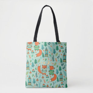 Tote Bag Enfants sans soudure avec de jeunes renards. Enfan