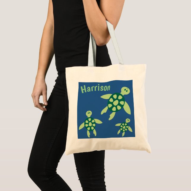 Tote Bag Enfants Tortues de natation personnalisées (Devant (produit))