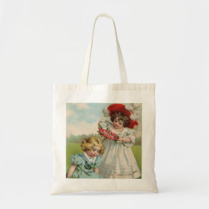 Tote Bag Enfants victoriens Été vintage Filles Jardin