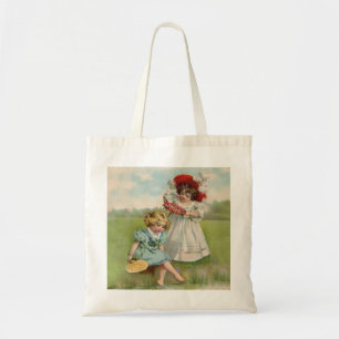 Tote Bag Enfants victoriens Vintage Été Filles Jardin