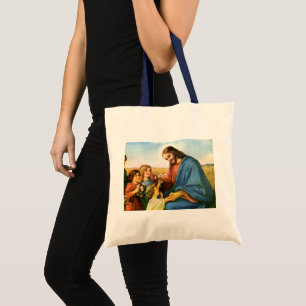 Tote Bag Enfants vintage apportent des fleurs à Jésus-Chris
