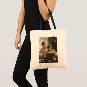 Tote Bag Enfants Vintage Garçon Journalistes de journaux, é