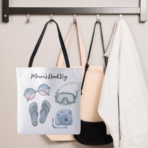 Tote Bag Engin de plage bleu