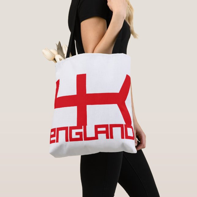 TOTE BAG ENGLAND VER UK FLAG TEXT BY MASANSER PIXELAT (De près)