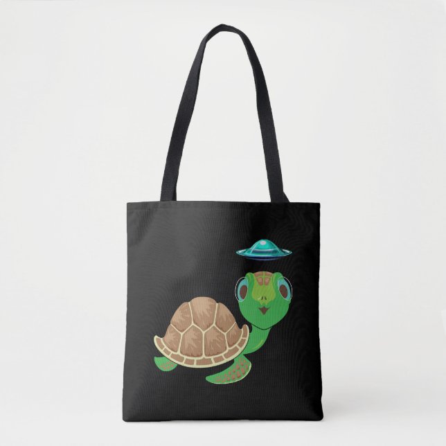 Tote Bag Enlèvement d'Aliens, d'ovnis et de turtle Bizarre (Devant)