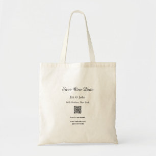 Tote Bag Enregistrer notre date Scan QR pour les détails no