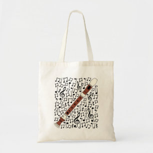 Tote Bag Enregistreur Notes musicales Woodwind Music Enseig