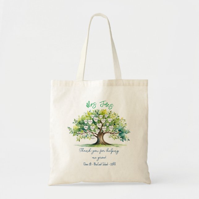 Tote Bag enseignant Apple arbre rouge classe cadeau (Devant)