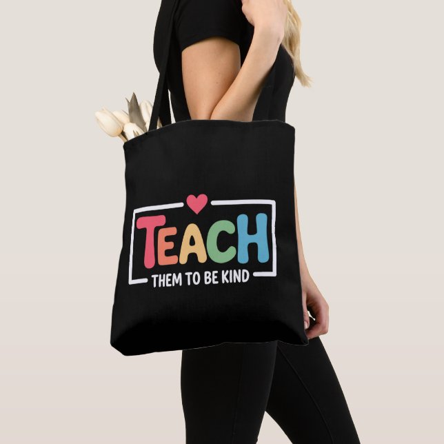 Tote Bag Enseignant, apprenez-leur à être gentils, retour à (De près)