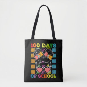 Tote Bag Enseignant Chignon Mécheux 100 Jours D'École