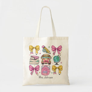 Tote Bag Enseignant Coquette Crayon Motif