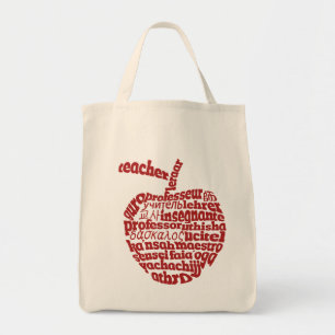 Tote Bag Enseignant dans toutes les langues Red Apple