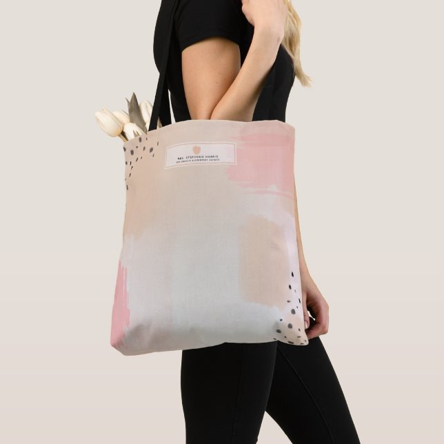 Tote Bag Enseignant de la pomme rose d'aquarelle Abstraite (De près)
