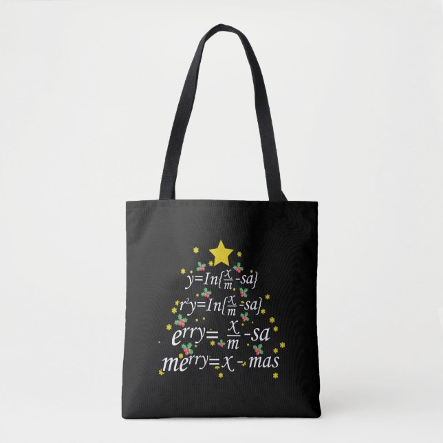 Tote Bag Enseignant de Noël - Arbre de l'enseignant de math (Devant)