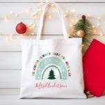 Tote Bag Enseignant de Noël rainbow belle liste<br><div class="desc">Les professeurs d'arc-en-ciel de Noël sont toujours sur la belle liste de cadeau mignon.</div>