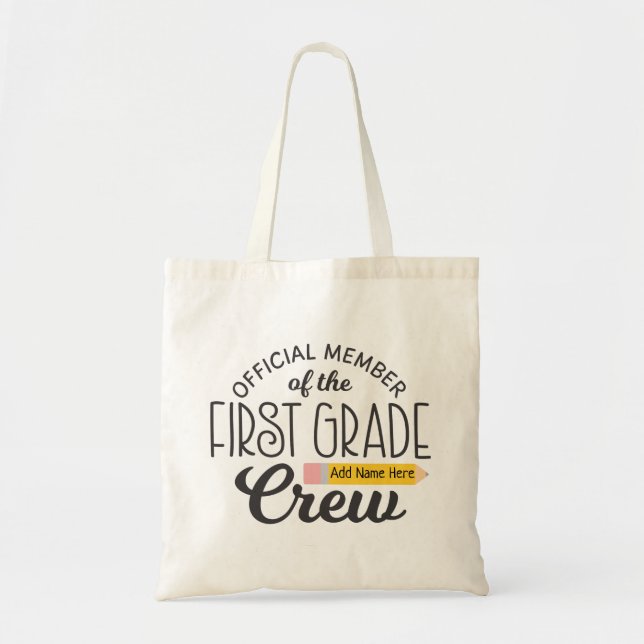 Tote Bag Enseignant de première année ou enfant Retournez à (Devant)