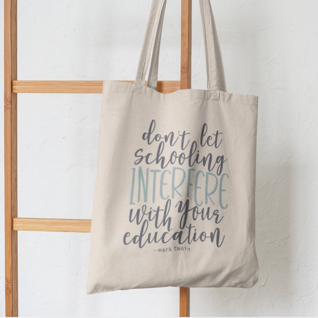 Tote Bag Enseignant, École à domicile, Citation de typograp (Créateur téléchargé)