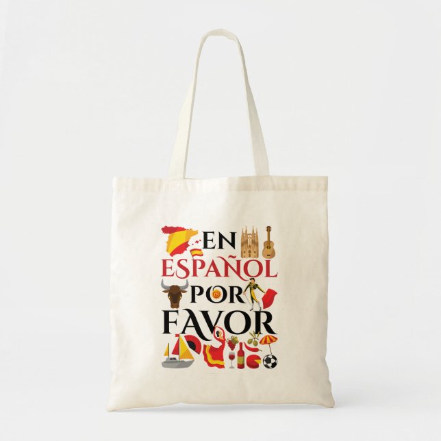 Tote Bag Enseignant espagnol en espanol pour favoriser (Devant)