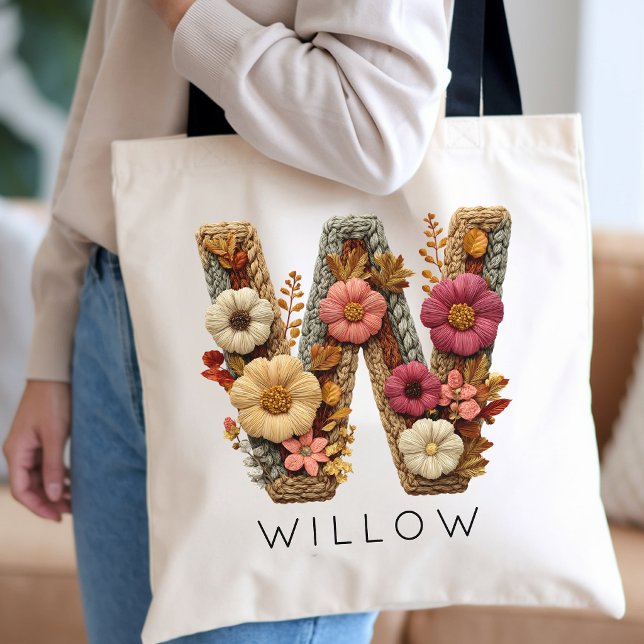 Tote Bag Enseignant | Première botanique Mariée Partie de m (nurse appreciation gift, graduation gift for her, bridal shower favor, floral maid of honor gift)