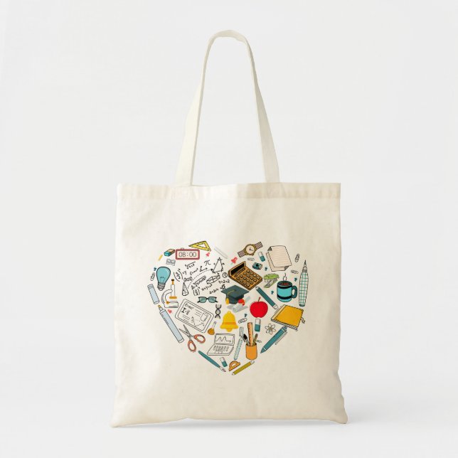 Tote Bag Enseignant Professeur Outil Coeur (Devant)