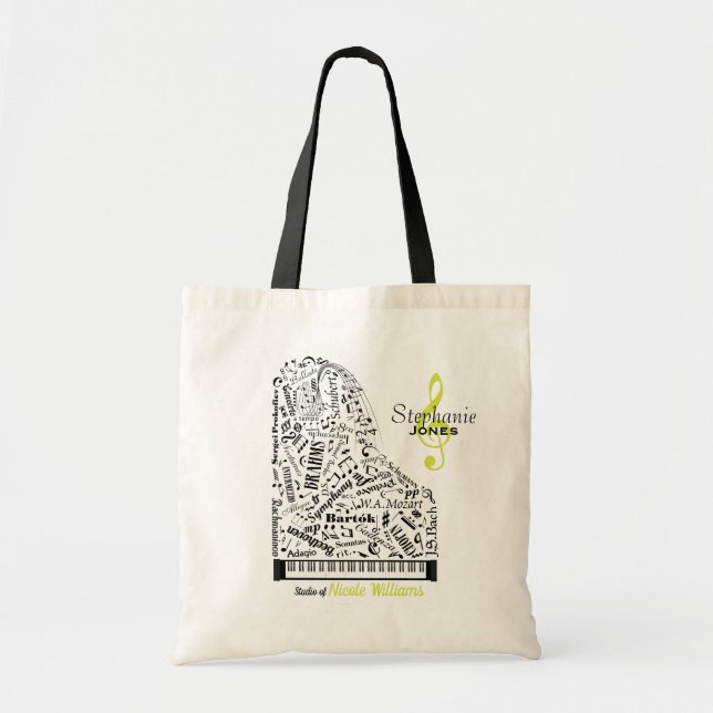 Tote Bag Enseignant spécialisé en piano grand bébé (Devant)