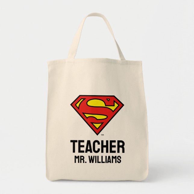 Tote Bag Enseignant Superman S-Shield | Logo Superman (Devant)