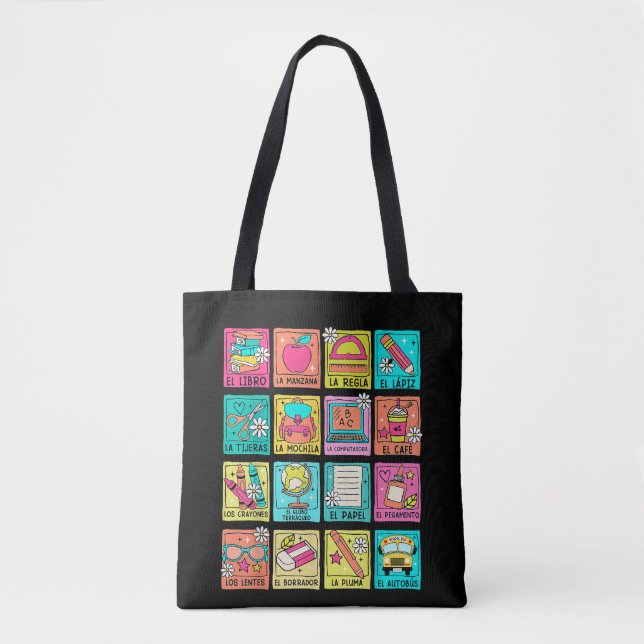 Tote Bag Enseignante Bilingue Rentrée Scolaire Professeur d (Devant)