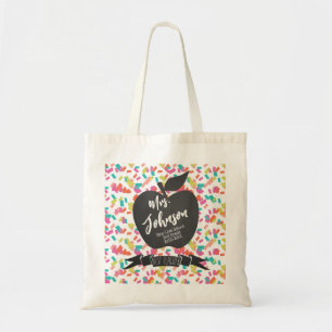 Tote Bag Enseignante de maternelle personnalisée pomme en c