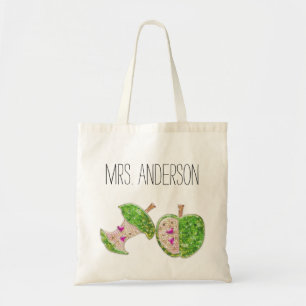 Tote Bag Enseignants en vert rose chaud Apple Classroom Fou