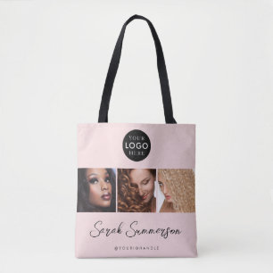 Tote Bag Enseigne de salon de coiffure photo 3 Black Pink B