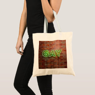 Tote Bag Enseigne néon gay illuminée SlipperyJoe lumineuse