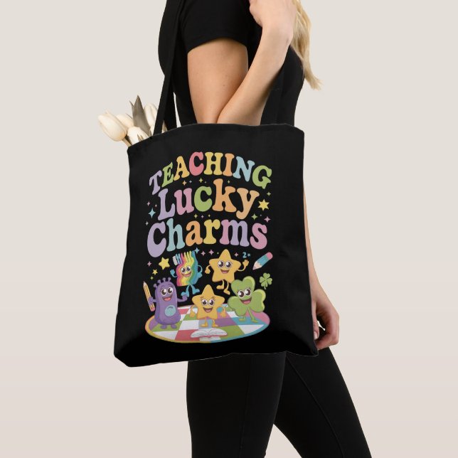 Tote Bag Enseignement Lucky Charms Enseignant St Patricks D (De près)