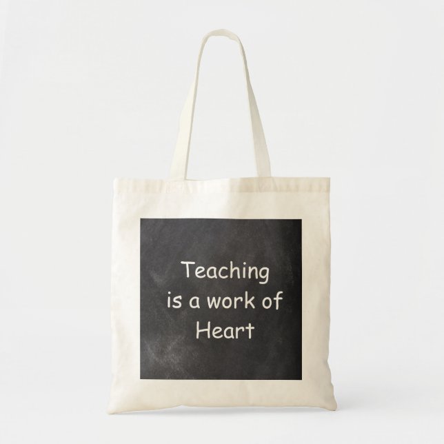 Tote Bag Enseignement Travail Coeur enseignant Chalkboard I (Devant)