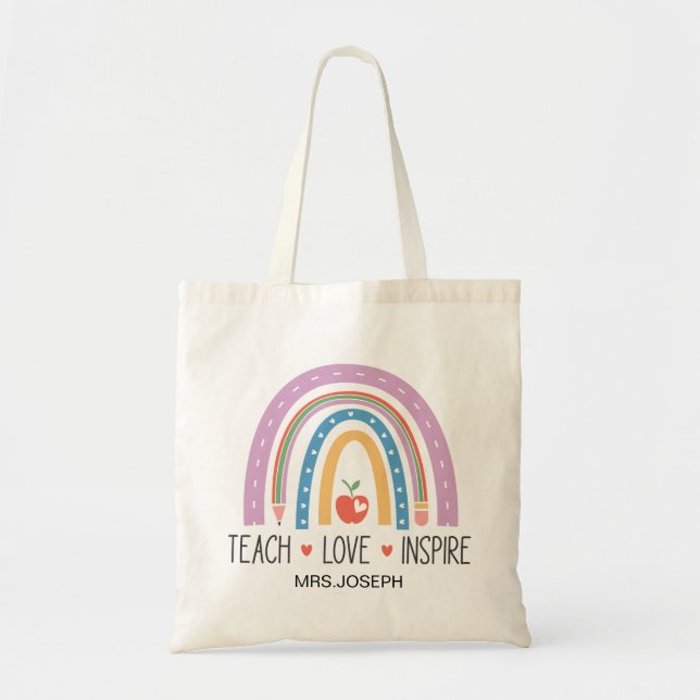 Tote Bag Enseigner Amour Inspirer Enseignant  (Devant)