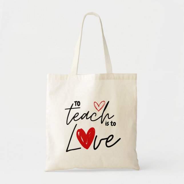 Tote Bag Enseigner est aimer enseignant personnalisé (Devant)